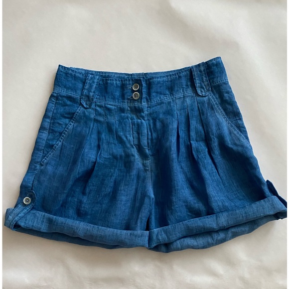 NWT Auth 120% LINO linen SHORTS/ Bermuda shorts sz S/6-8/ US-42 ITALY - Picture 2 of 15